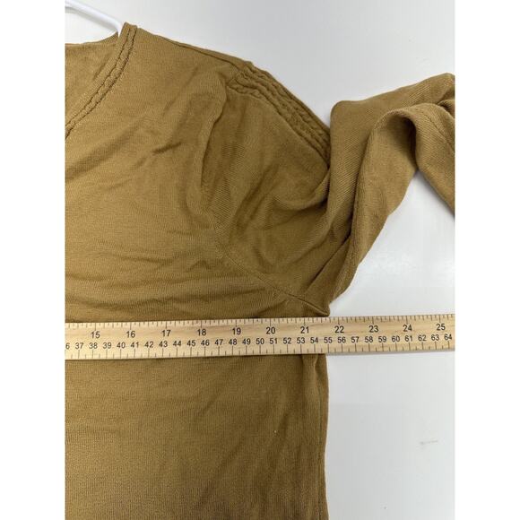 Norton Mcnaughton Womens Sweater Plus Size 1X Brown 3/4 Sleeve Fringe - Picture 9 of 12